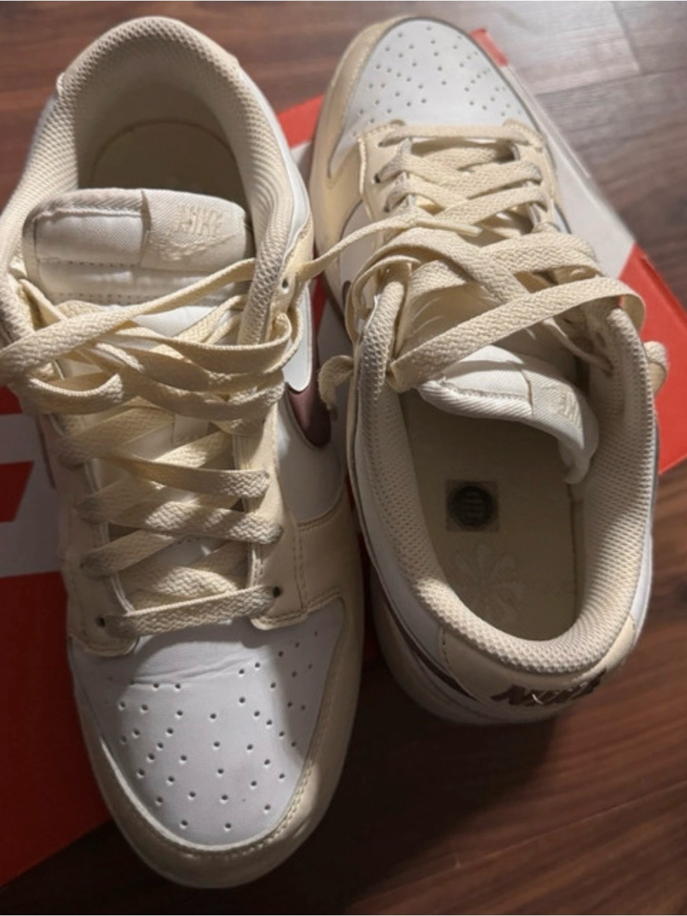 Nike Women's Low-Top Athletic Sneakers in Cream and White
